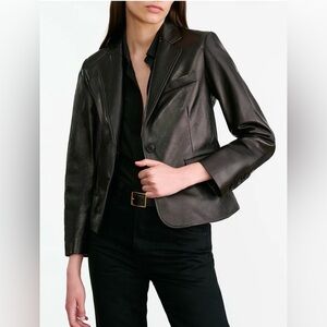 Nili Lotan Pascale lambskin, leather jacket blazer